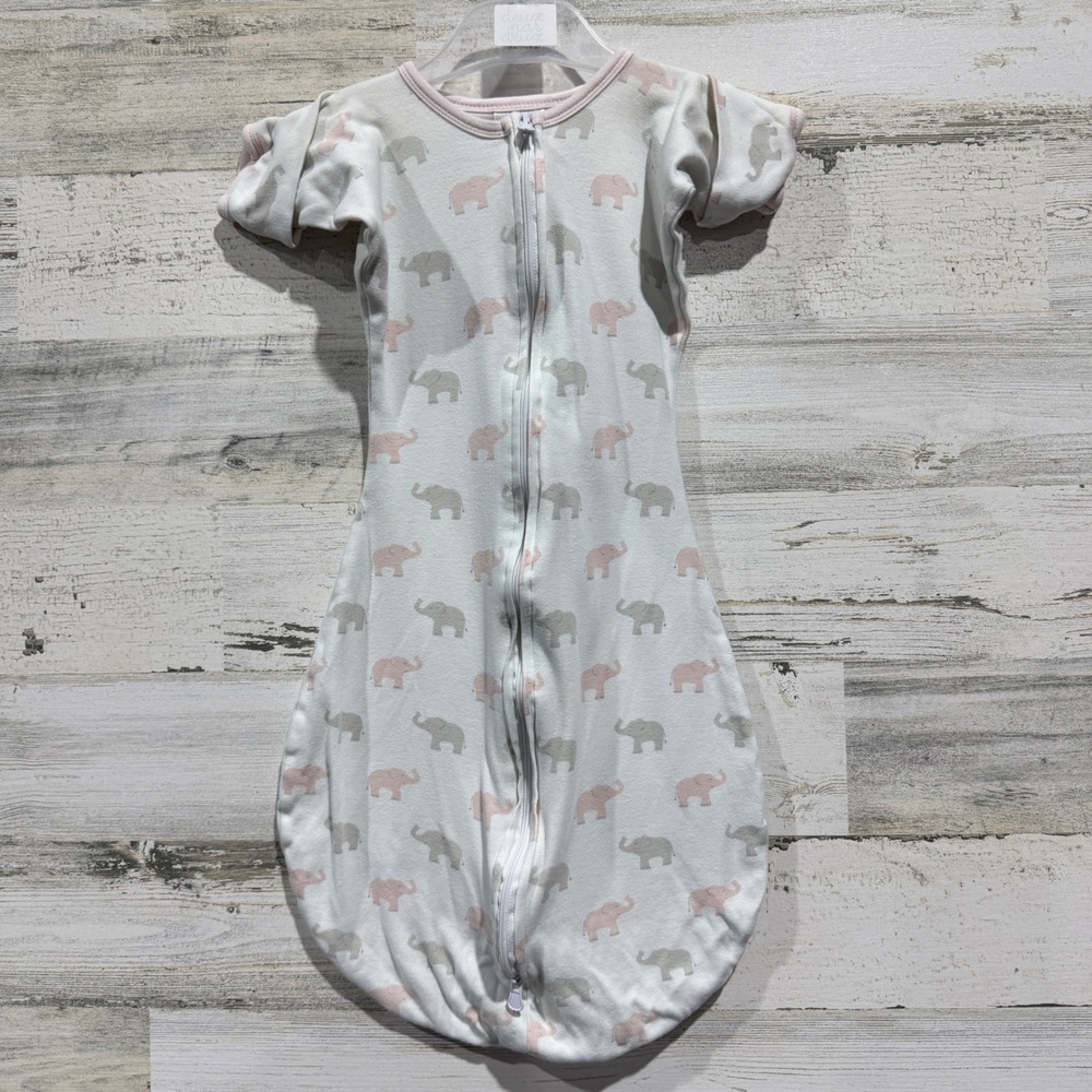 Amazing Baby Swaddle Sack Girls 3-6M Pink Elephant Transitional *Flawed
